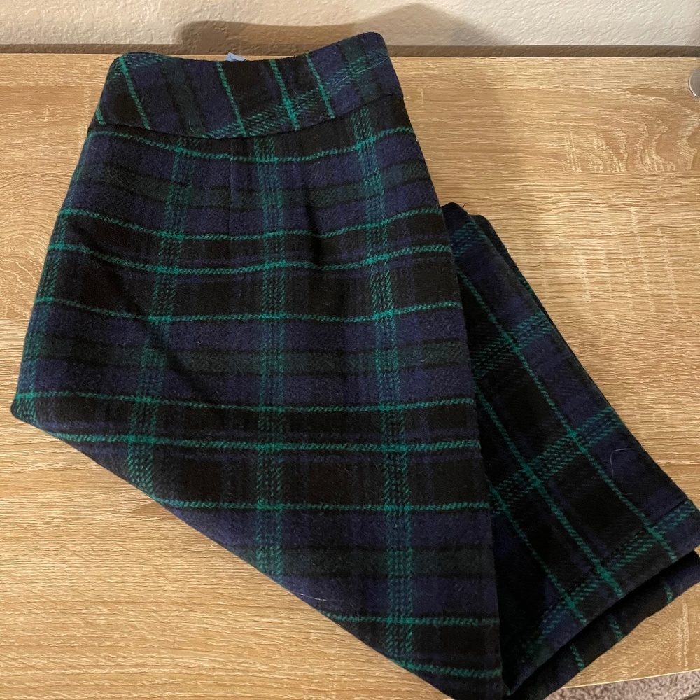 Chadwicks Black and Green Plaid Pencil Skirt